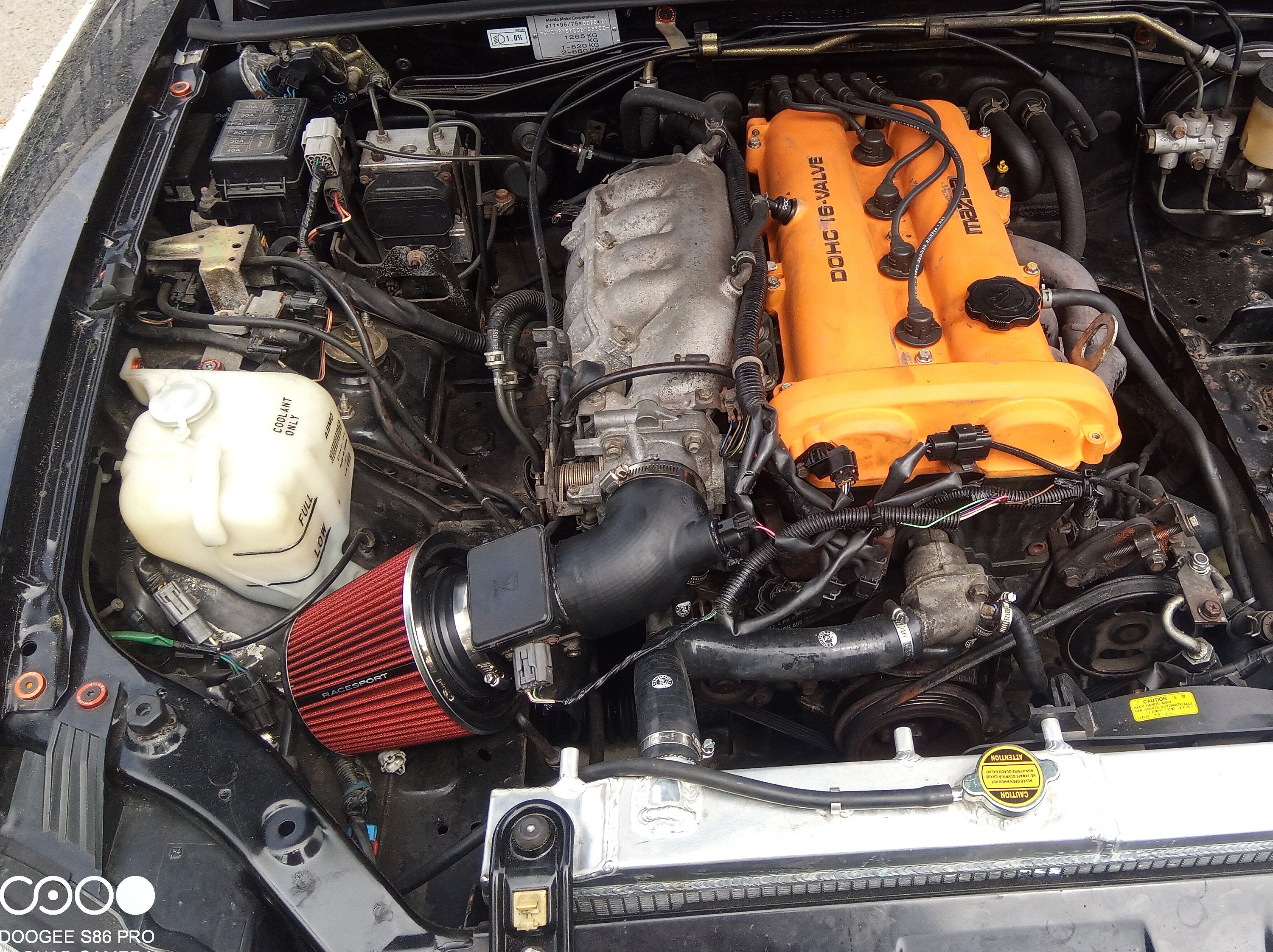 miata NB short cold air intake 90 degrees