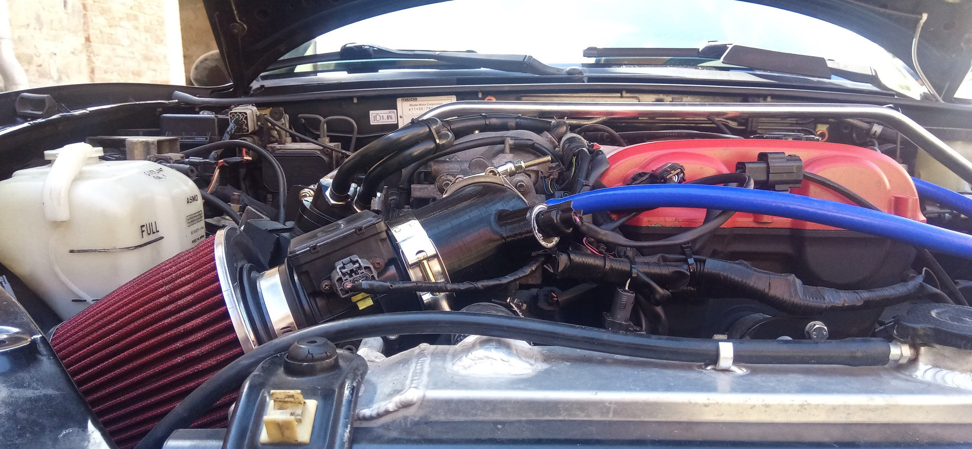 miata NB short cold air intake 75 degrees