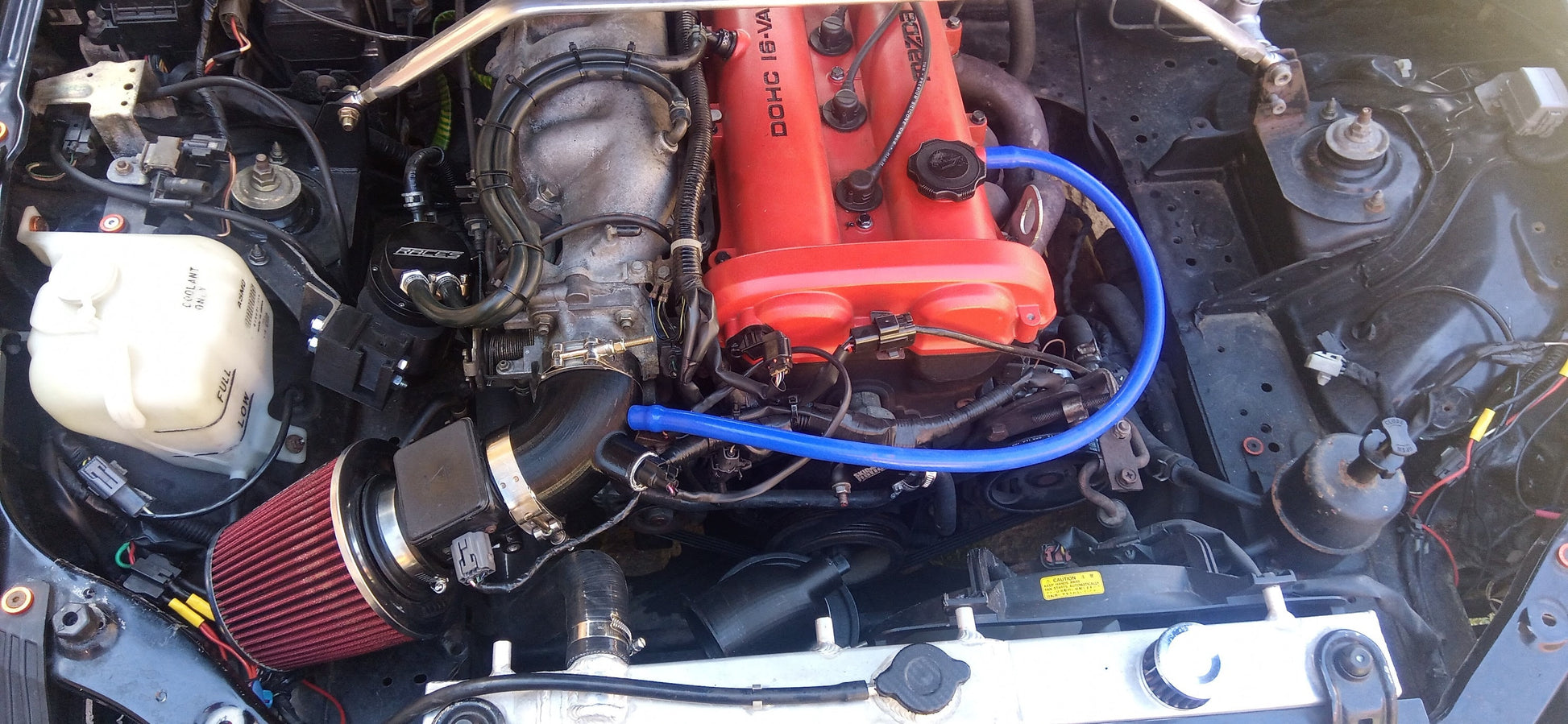 miata NB short cold air intake 75 degrees